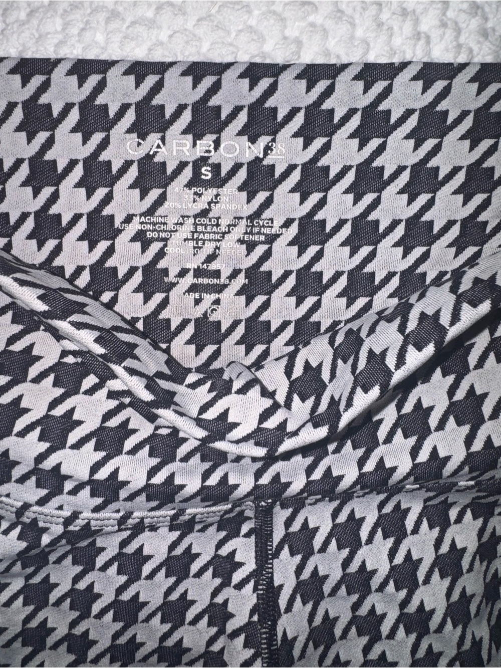 RARE Carbon38 Houndstooth Crop Tank & Leggings Set - Black & White Size Small - Picture 4 of 6
